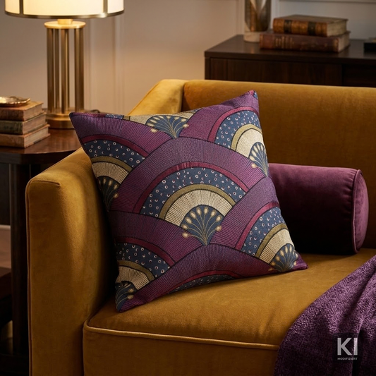 Jacquard Kissenhülle Glamour Fächer 50x50 cm