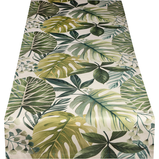 Tischband Grüne Oase - Zahira Leaves 50/150 cm