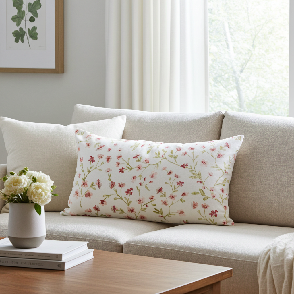 Baumwoll Kissenhülle Nabari Kirschblüte 30x50 cm