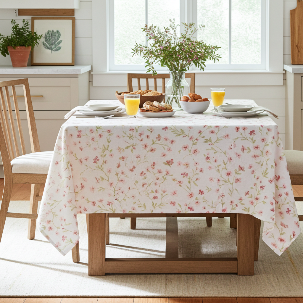 Baumwoll Mitteldecke Nabari Kirschblüte 85x85 cm