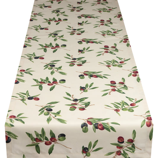 Tischband Olivenzweig - Natural Olive 45x150 cm
