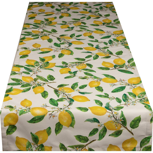 Tischband mit Zitronen - Natural Lemon - 45/150 cm