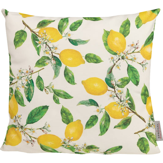 Kissenhülle mit Zitronen - Natural Lemon - 38x38 cm