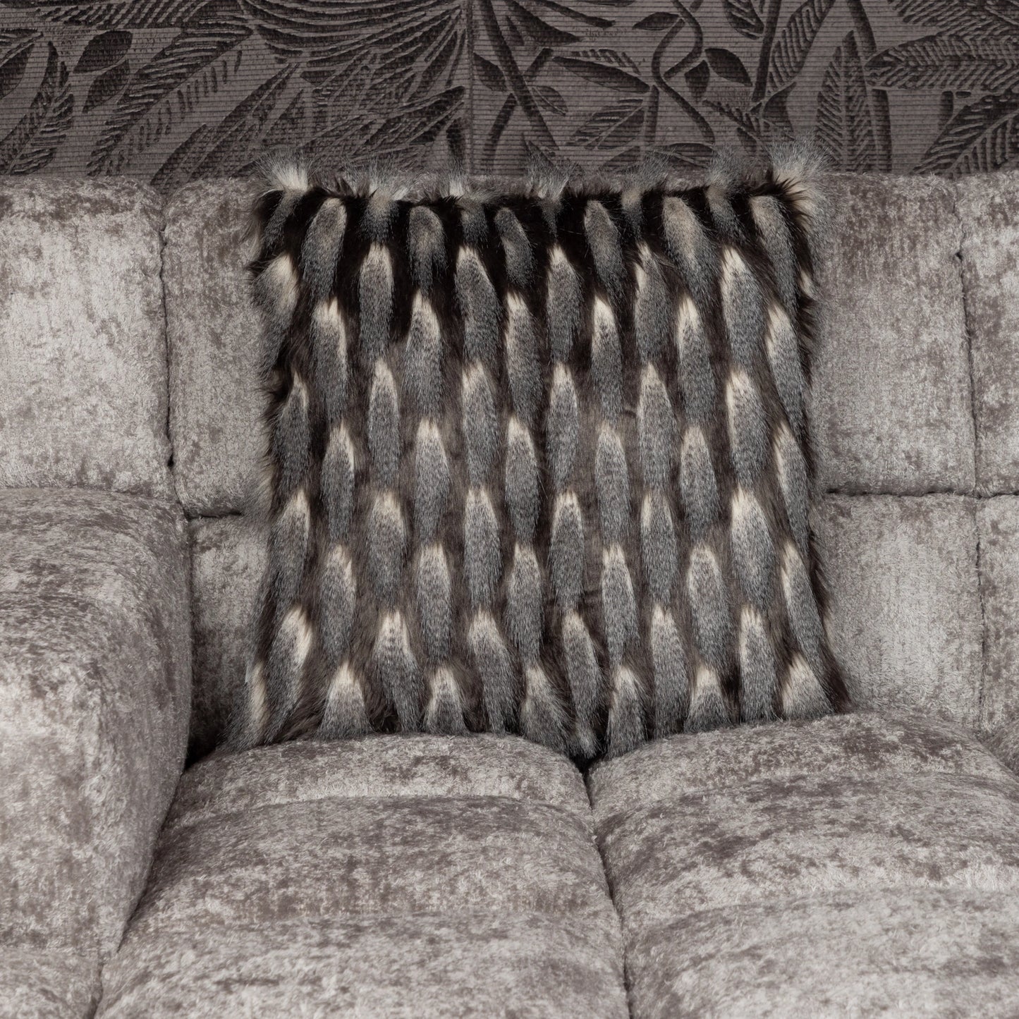 Fellimitat Kissenhülle Silberfell 48x48 cm