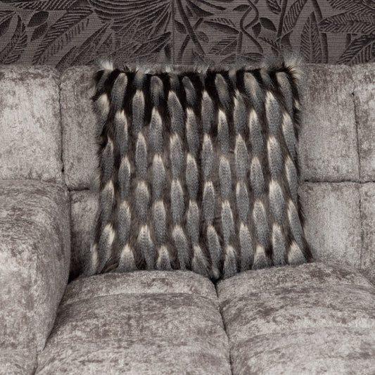 Fellimitat Kissenhülle Silberfell 48x48 cm