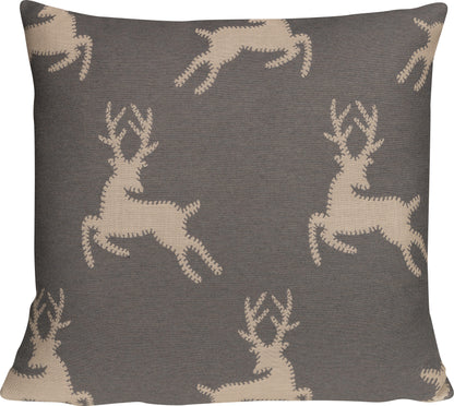 Kissenhülle Felix Deer Grau 50x50 cm | Fein & Glatt - Hirsch Beige Hellgrau Landhaus