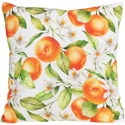 Kissenhülle Orangen und Blüten - Andrik Orange 50x50 cm