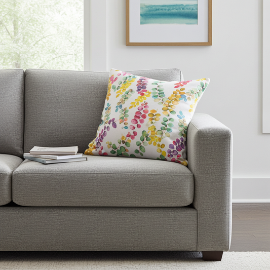 Baumwoll Kissenhülle Ranken Aquarell 50x50 cm