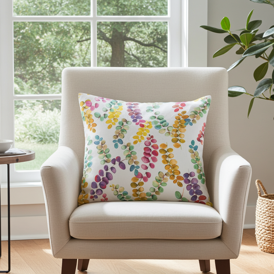 Baumwoll Kissenhülle Ranken Aquarell 40x40 cm