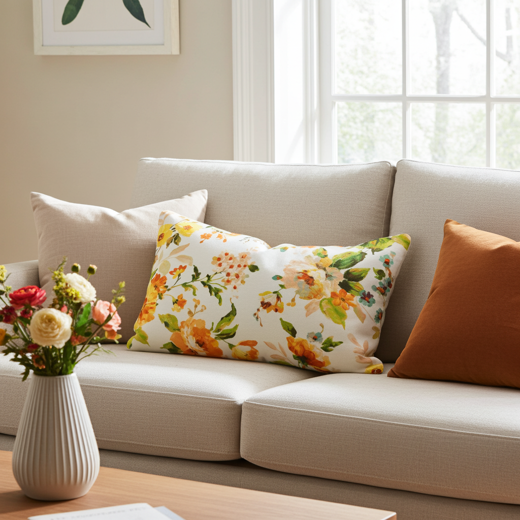 Kissenhülle Aquarell Frühlingshauch - Farrow Flower 40x60 cm