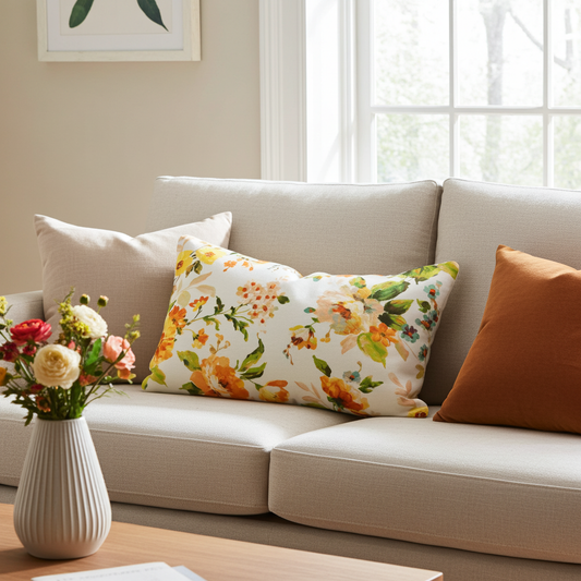 Kissenhülle Aquarell Frühlingshauch - Farrow Flower 40x60 cm