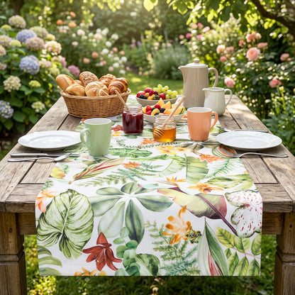 Baumwoll Tischband Tropengarten 50x150 cm
