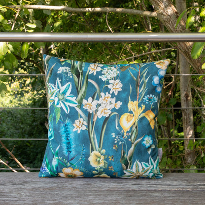 Edel Samt Kissenhülle Petrol Garten 60x60 cm