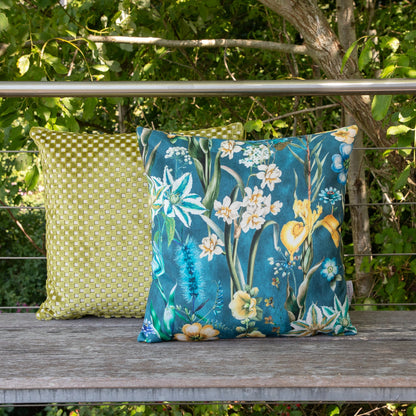 Edel Samt Kissenhülle Petrol Garten 60x60 cm