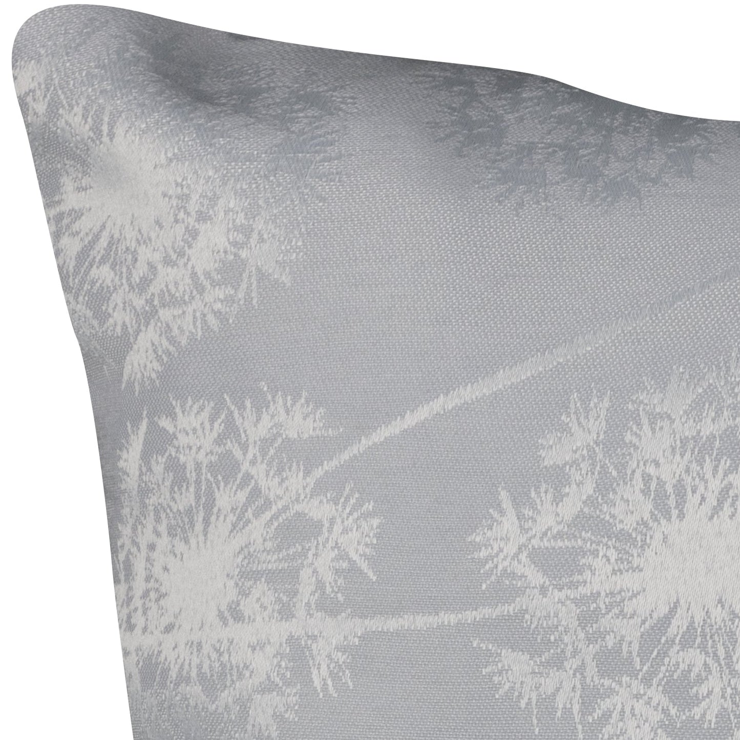 Glanzvolle Jacquard Kissenhülle Silberhauch Pusteblume 40x40