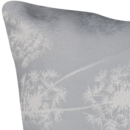 Glanzvolle Jacquard Kissenhülle Silberhauch Pusteblume 40x40