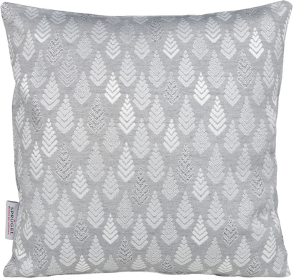 Kissenhülle Shiny Tree Grau Silber 50x50 cm | Fest & Griffig - Glitzereffekt Tannenbaum Grau Silber