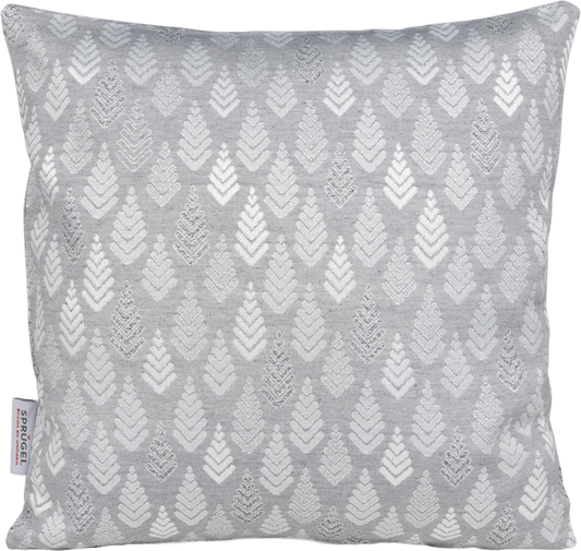 Kissenhülle Shiny Tree Grau Silber 50x50 cm | Fest & Griffig - Glitzereffekt Tannenbaum Grau Silber