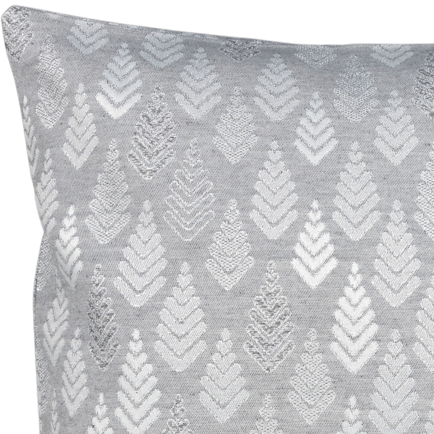 Kissenhülle Shiny Tree Grau Silber 50x50 cm | Fest & Griffig - Glitzereffekt Tannenbaum Grau Silber