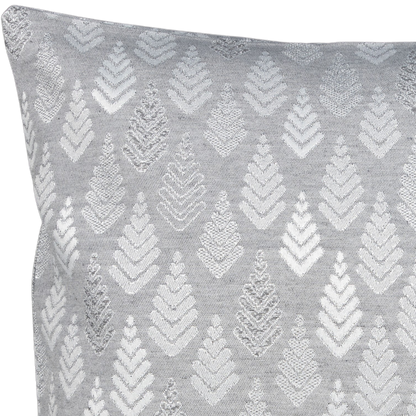 Kissenhülle Shiny Tree Grau Silber 50x50 cm | Fest & Griffig - Glitzereffekt Tannenbaum Grau Silber