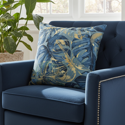 Kissenhülle Monstera Goldstaub - Tiffany Palm 50x50 cm