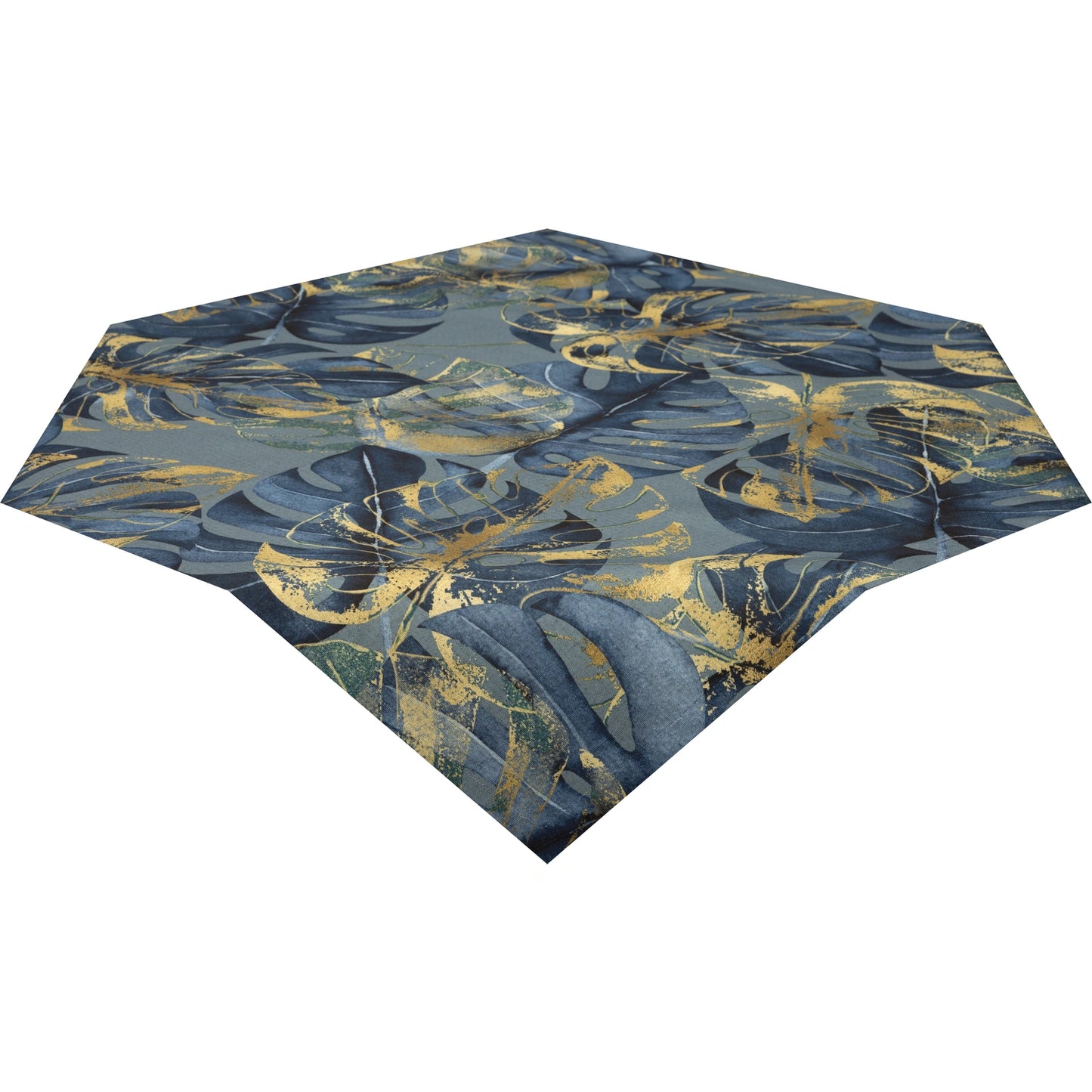 Baumwoll Mitteldecke Monstera Goldstaub 85x85 cm