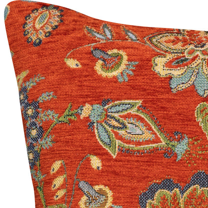 Samtweiche Chenille Kissenhülle Gazellen-Blüte 45x45 cm
