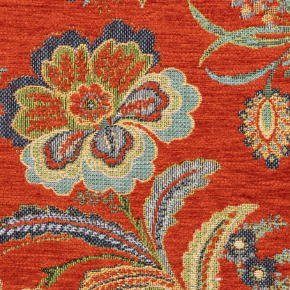 Samtweiche Chenille Kissenhülle Gazellen-Blüte 45x45 cm