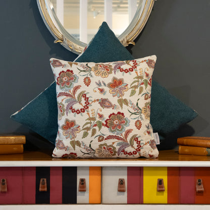 Chenille Kissenhülle Boho Floristik 40x40cm