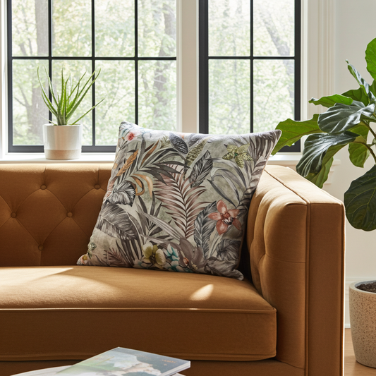 Edel Samt Kissenhülle Orchideen Rausch 60x60 cm