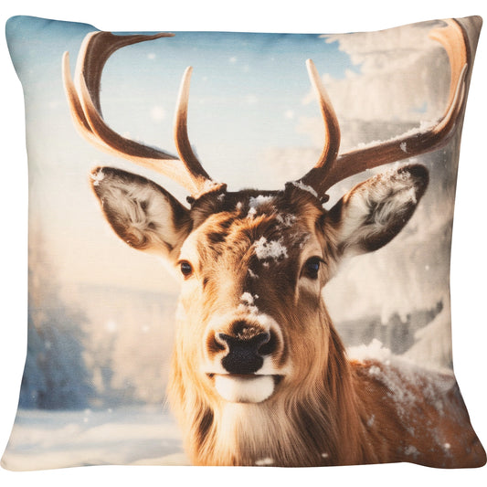 Kissenhülle mit Winterzauber Hirsch - Snowy Deer 45x45 cm
