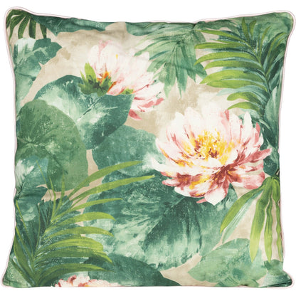 Baumwoll Kissenhülle mit Keder Tropische Seerose 60x60 cm