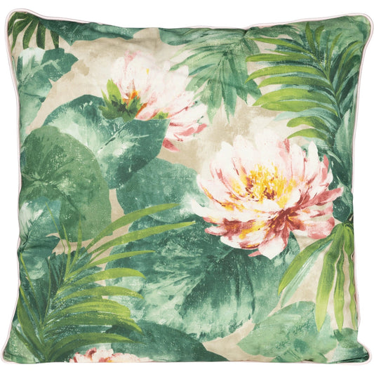 Baumwoll Kissenhülle mit Keder Tropische Seerose 60x60 cm