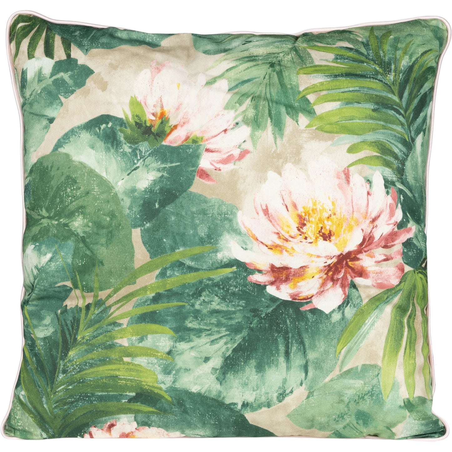 Kissenhülle mit Keder Tropische Seerose - Lionela Palm 50x50 cm