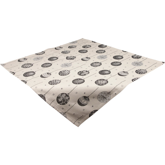 Mitteldecke Weihnachtskugeln grau-weiß - Sparkle Balls 85x85 cm