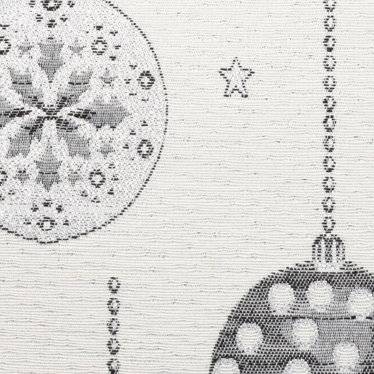 Jacquard Kissenhülle Weihnachtskugeln grau-weiß 50x50 cm | schlicht & moderne Weihnachtsdekoration