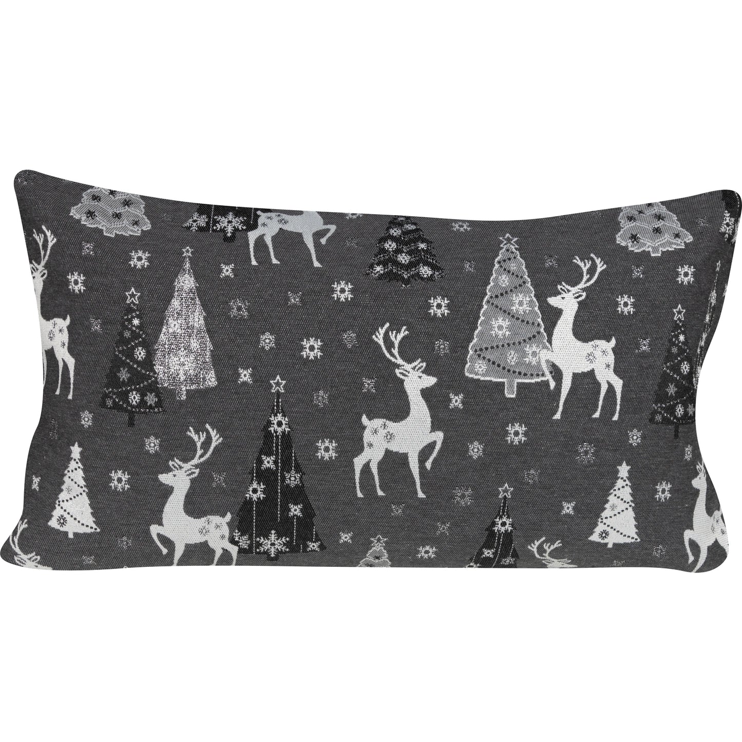 Kissenhülle Silberne Nacht im Wald - Sparkle Winter Deer 30x50 cm