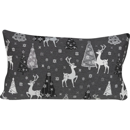 Kissenhülle Silberne Nacht im Wald - Sparkle Winter Deer 30x50 cm
