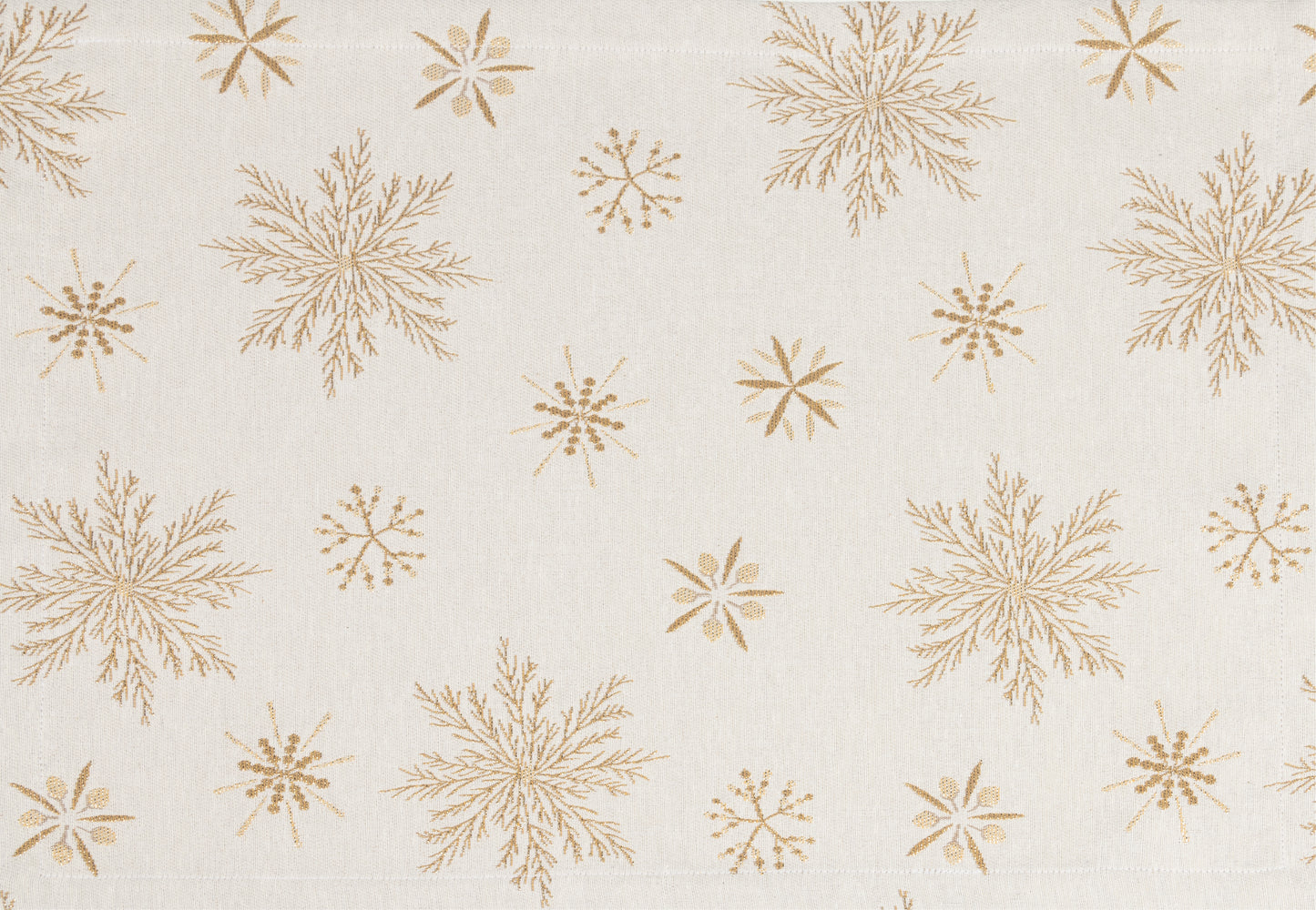 Tischset Sparkle Snow Crystal 35x50 cm | Fest & Griffig - Schneeflocke Creme Gold