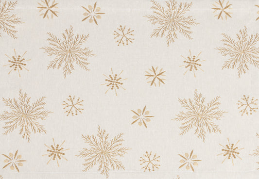 Tischset Sparkle Snow Crystal 35x50 cm | Fest & Griffig - Schneeflocke Creme Gold
