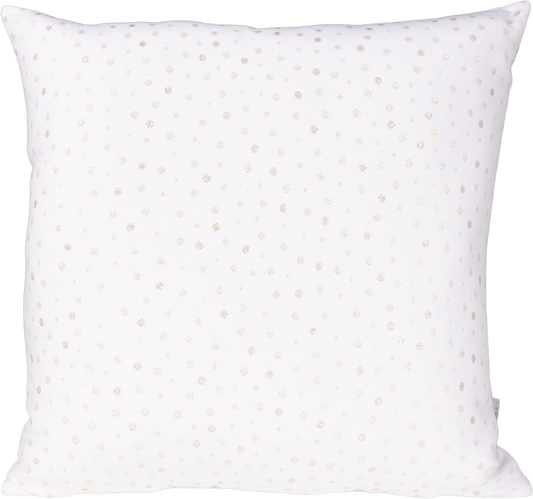 Kissenhülle Glamour Dots Gold Silber 50x50 cm | Eleganter Glitzereffekt - Glitzereffekt Punkte Gold Weiß