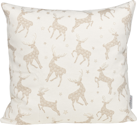 Kissenhülle Glamour Ciervo Gold 50x50 cm | Fein & Glatt - Hirsch Gold Creme Landhaus