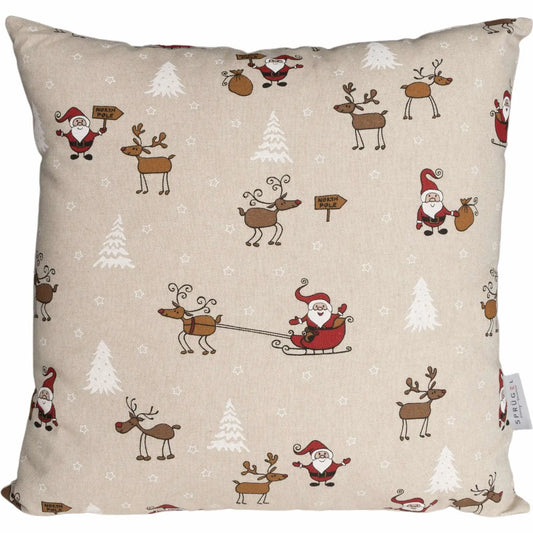 Kissenhülle mit Weihnachtsmann und Rentier – Navidad Funny Santa