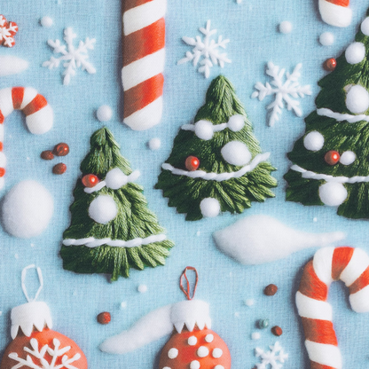 Kissenhülle Winter Candy Cane 50x50 cm | Naturweich & Matt - Zuckerstange Weihnachten Hellblau