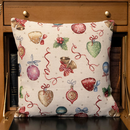 Gobelin Kissenhülle Christbaumzauber Bunt - Jingel Bells Dots 40x40 cm