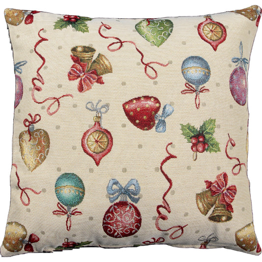 Gobelin Kissenhülle Christbaumzauber Bunt - Jingel Bells Dots 40x40 cm