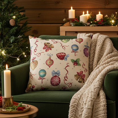 Gobelin Kissenhülle Christbaumzauber Bunt 50x50 cm