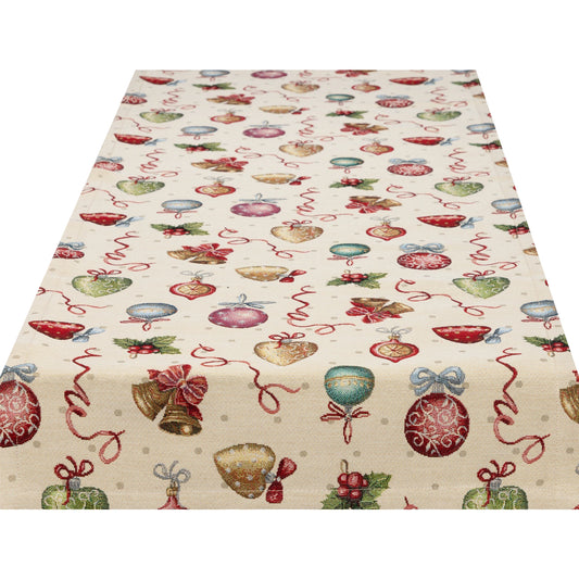Gobelin Tischband Christbaumzauber Bunt - Jingel Bells Dots 50x150 cm
