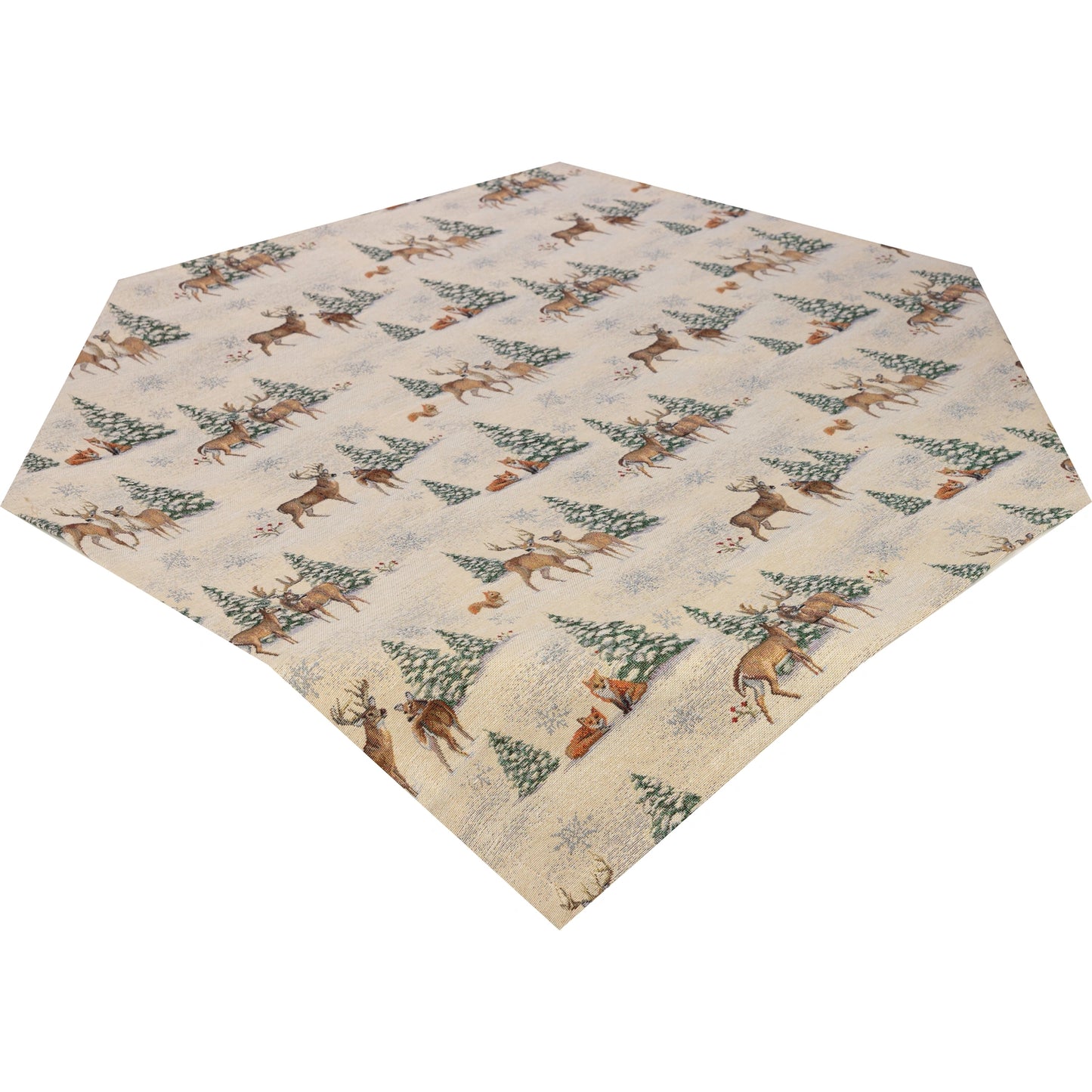 Gobelin Tischdecke Zauberwald der Tiere - Winter Forest 110x110 cm