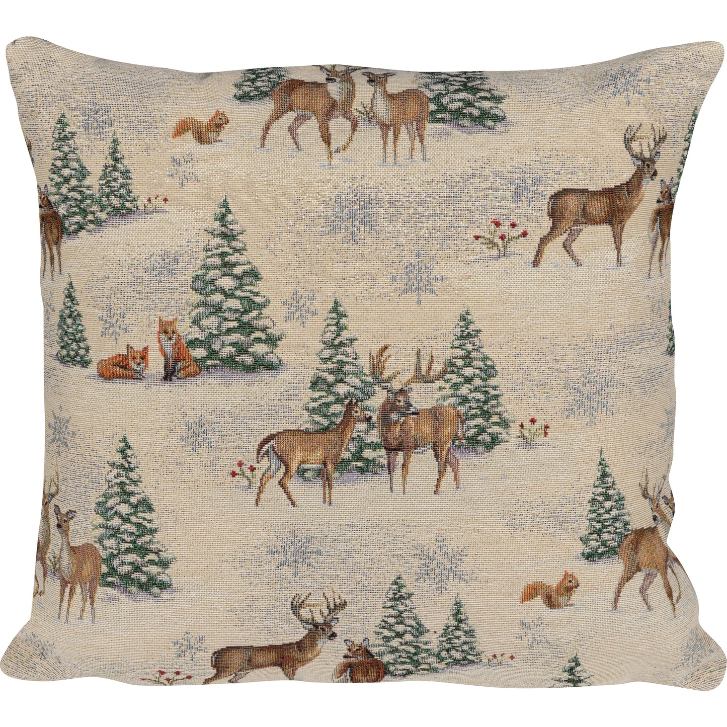 Gobelin Kissenhülle Zauberwald der Tiere - Winter Forest 50x50 cm